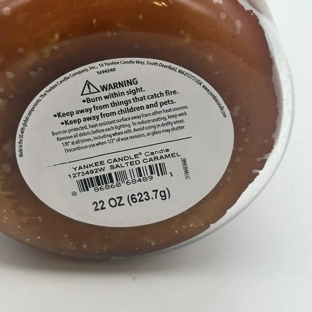 Yankee Candle SALTED CARAMEL 22 oz Single Wick Original Large Jar Candle